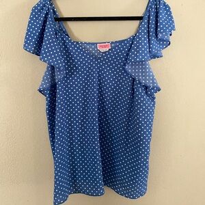Kate Spade blue polka dot blouse